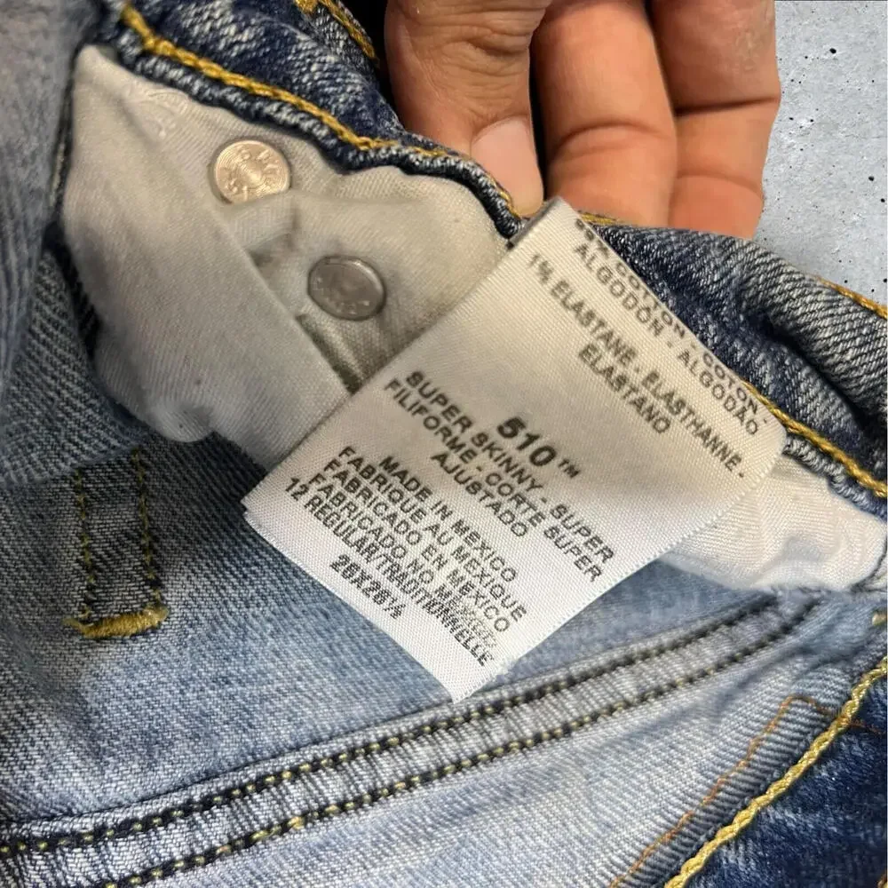 RARE Levi's Double‎ Sided Red Tab Error Denim Jeans Size 26x26 1/2